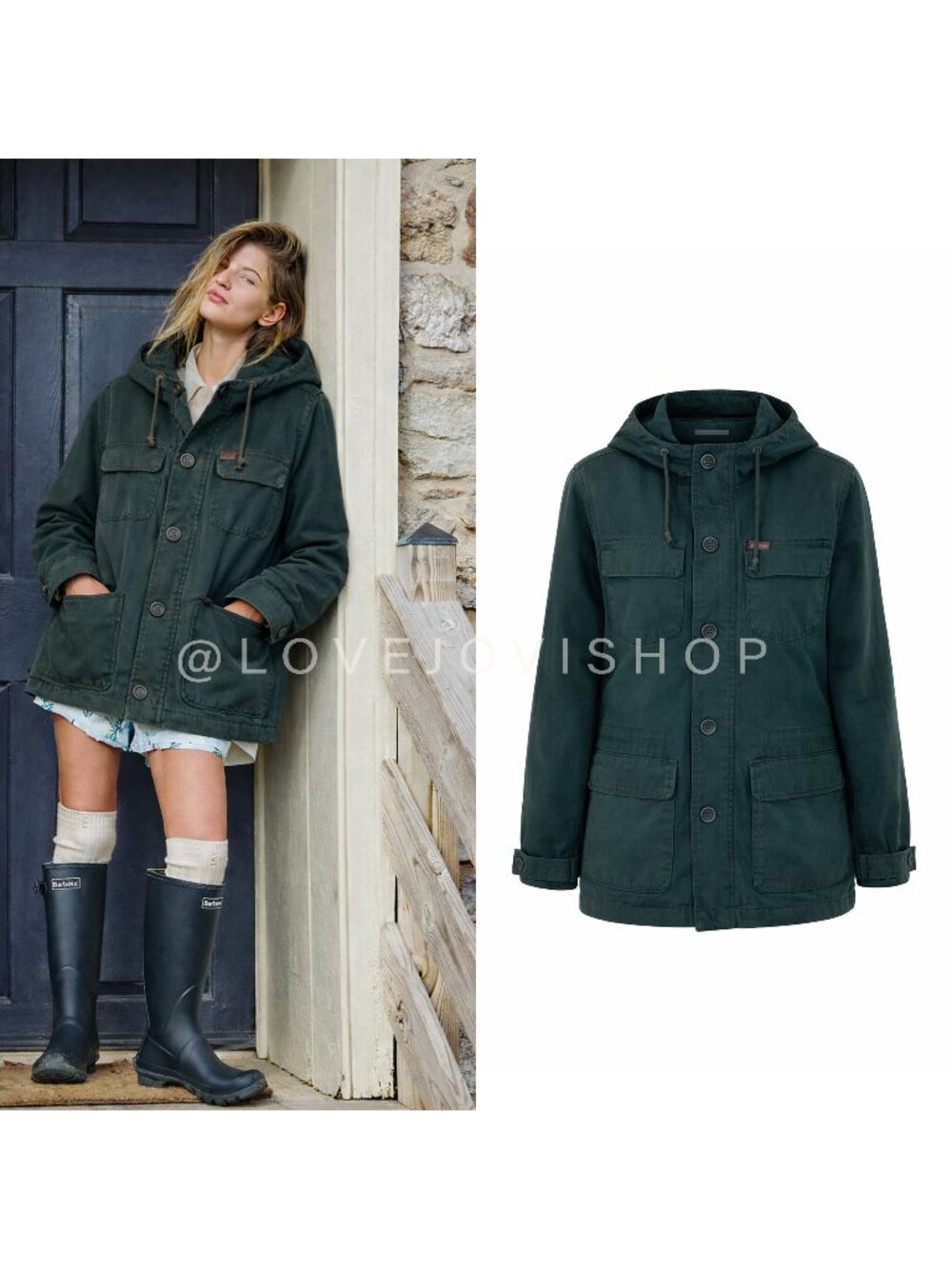 Jacket | Globe 'United by Fate' Blue Green Utility Barn Coat | Piped Seams | M